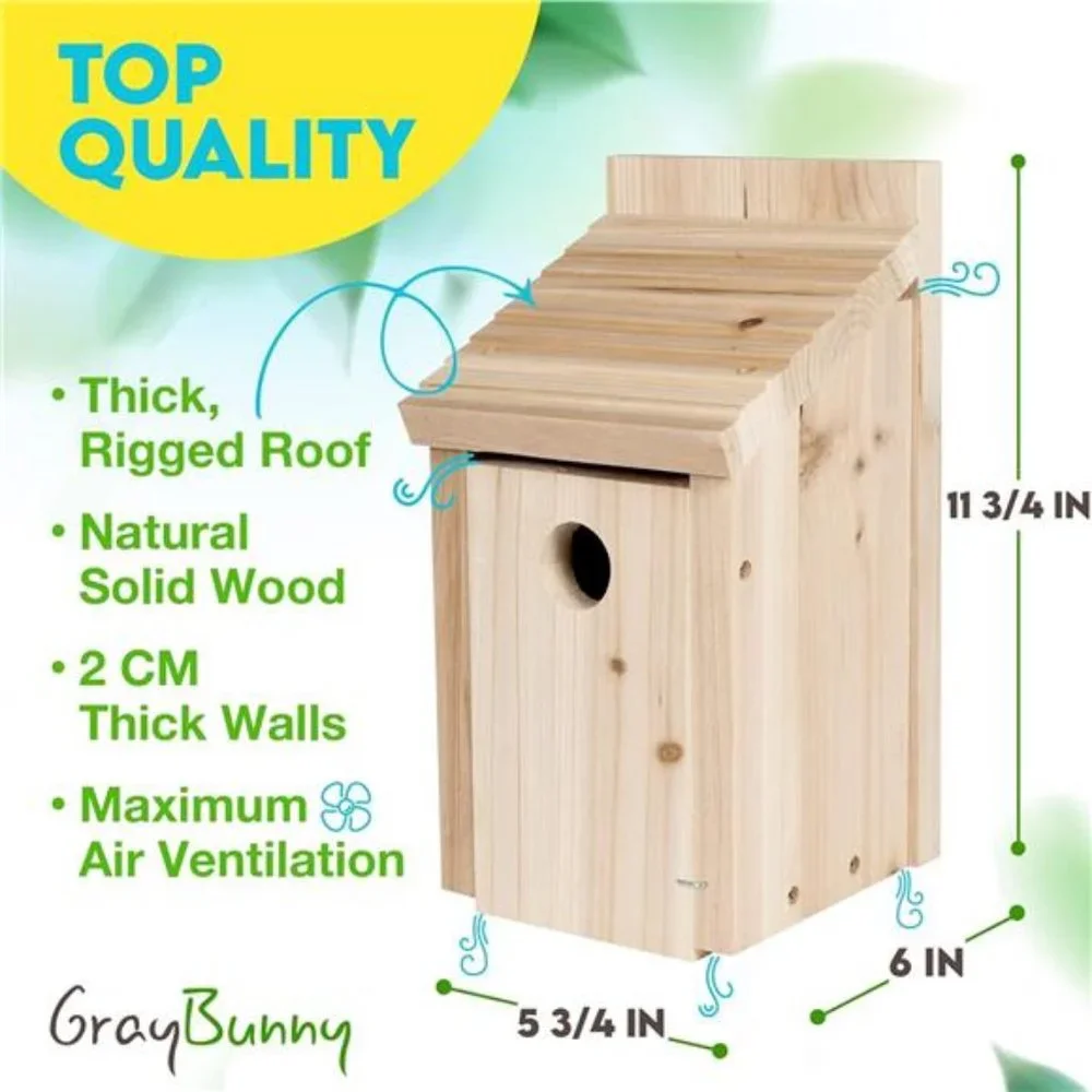 Wooden Bird House for Outside-Bluebird Birdhouse for Outdoors for Finch Cardinal